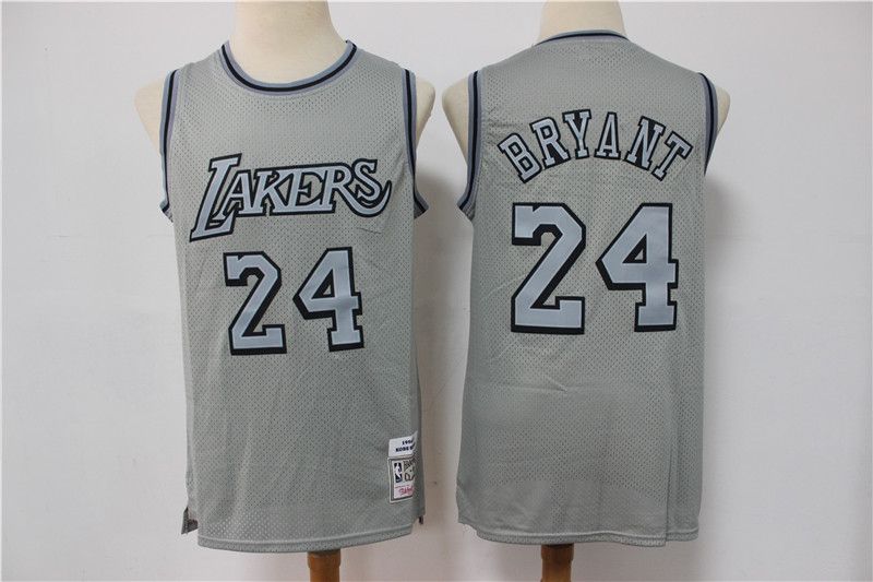 Cheap Men Los Angeles Lakers 24 Bryant Grey Vintage Limited Edition NBA Jersey